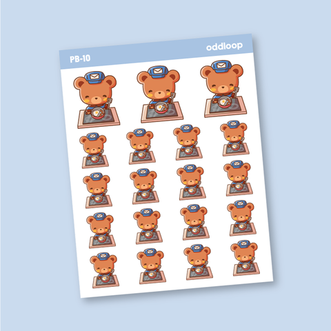 Postal Bear Stickers // Cooking - PB10