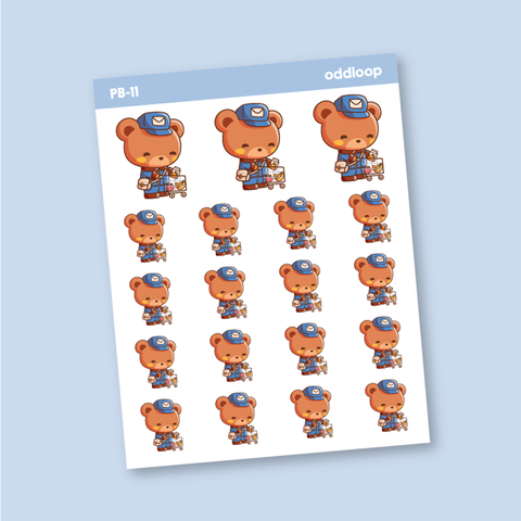 Postal Bear Stickers // Grocery Shopping - PB11