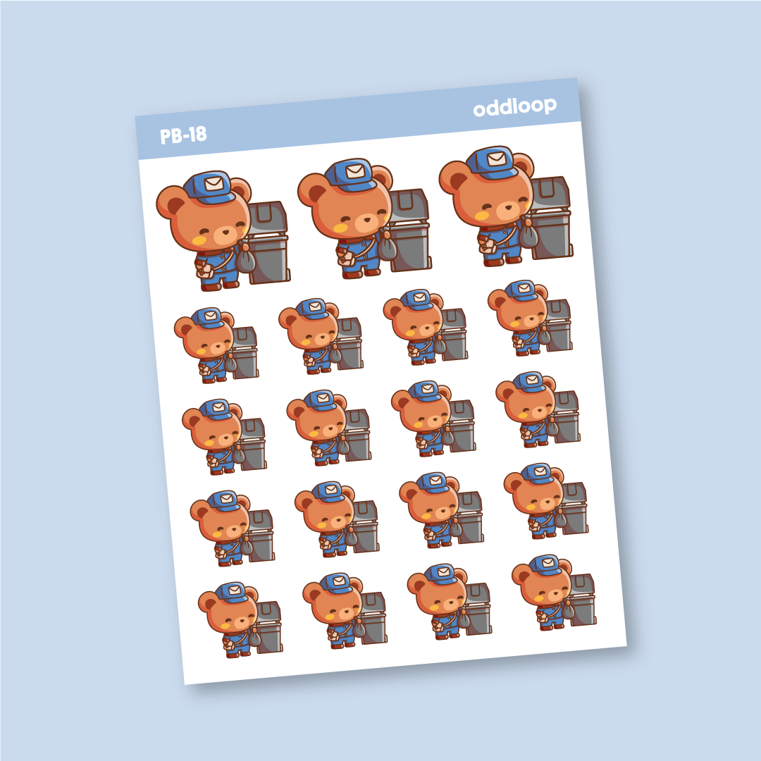 Postal Bear Stickers // Trash - PB18
