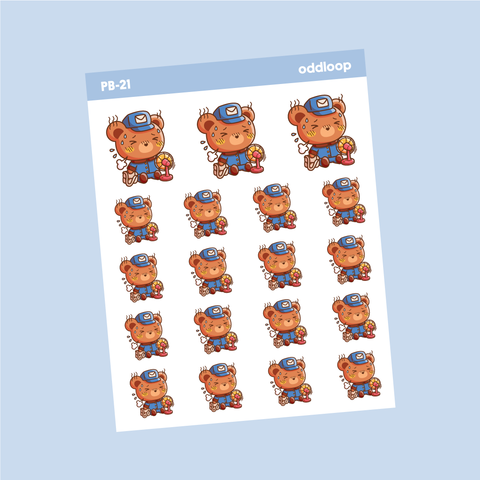 Postal Bear Stickers // Hot, Overheated - PB21