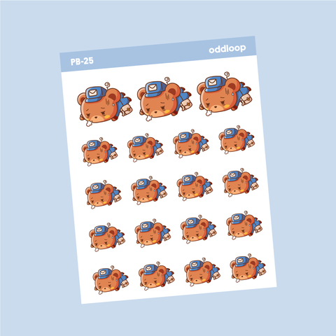 Postal Bear Stickers // Tired, Exhausted - PB25