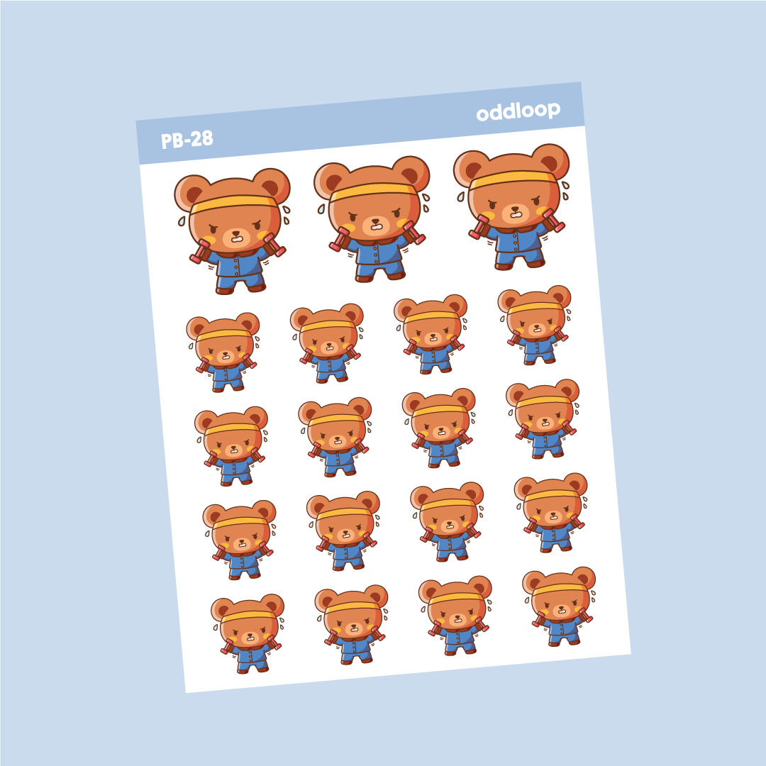 Postal Bear Stickers // Weight Lifting, Weight Training, Exercise - PB28