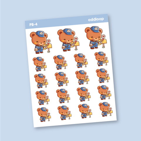 Postal Bear Stickers // Happy Mail - PB4