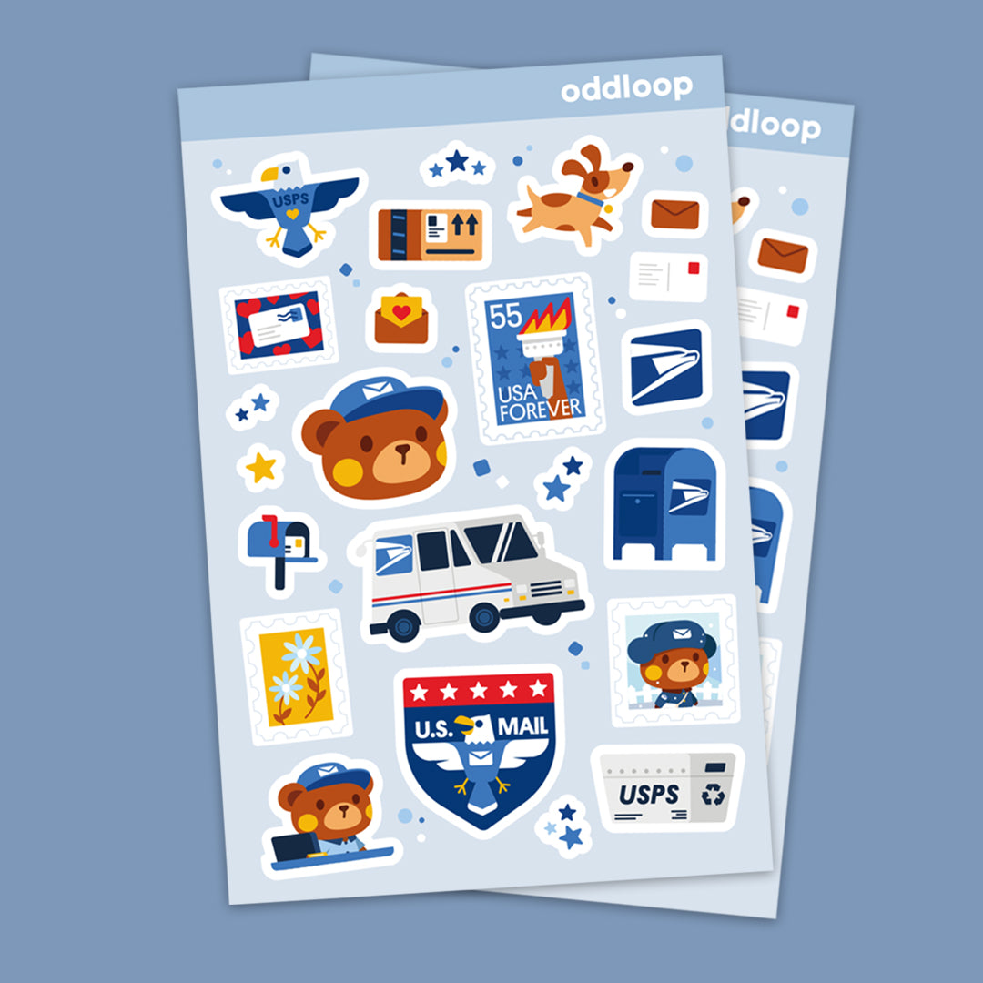 Sticker Sheet // Postal Bear