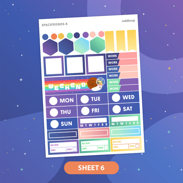 Space Friends Single Sheets - Vertical