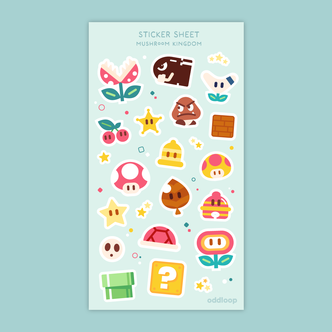 Sticker Sheet // Mushroom Kingdom